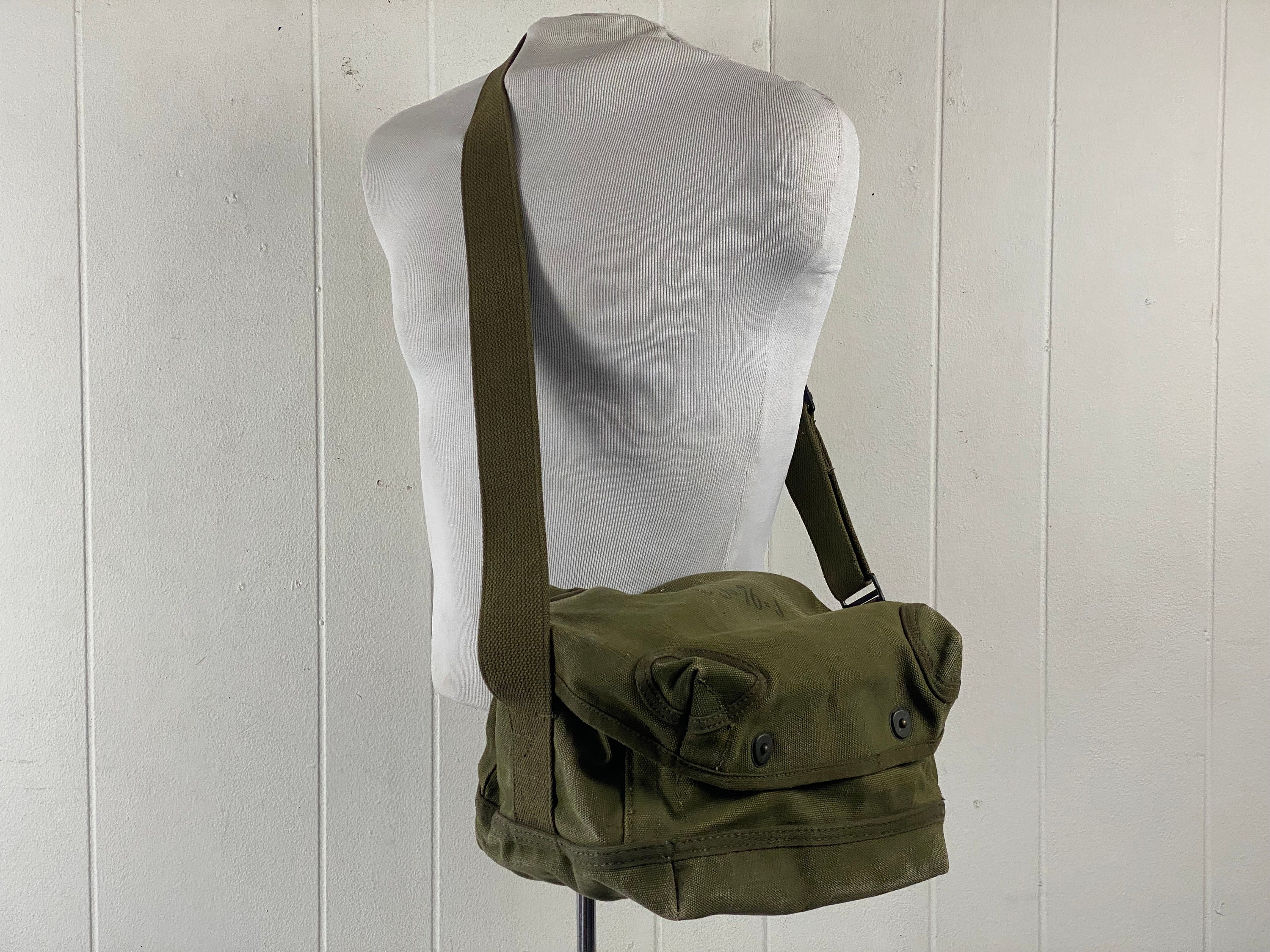 Vintage Bag, Shoulder Bag, 1950s Bag, U.S. Army Bag, Canvas Vintage Bag, Shoulder Bag, 1950s Bag, U.S. Army Bag, Canvas