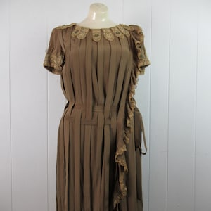 Vintage dress, 1910s dress, 1920s dress, flapper dress, silk dress, handmade lace, Edwardian dress, vintage clothing, size medium