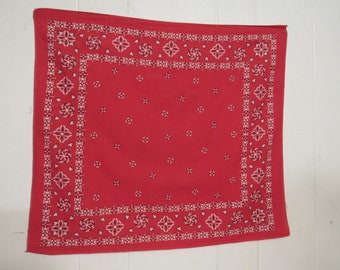 Vintage bandana, red bandana, 1950s bandana, Guaranteed Fast Color, cowboy western bandana, vintage workwear