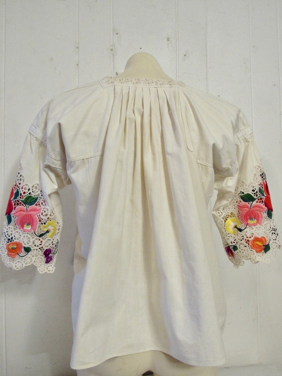 Vintage shirt, peasant blouse, 1950s blouse, embr… - image 7