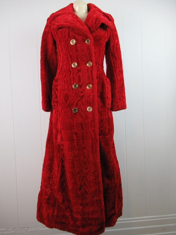 Vintage coat, red coat, women's coat, long coat, … - image 2