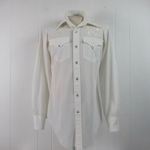 VINTAGE shirt, 1970s shirt, Cowboy shirt, Western shirt, Rockabilly shirt, vintage clothing, medium