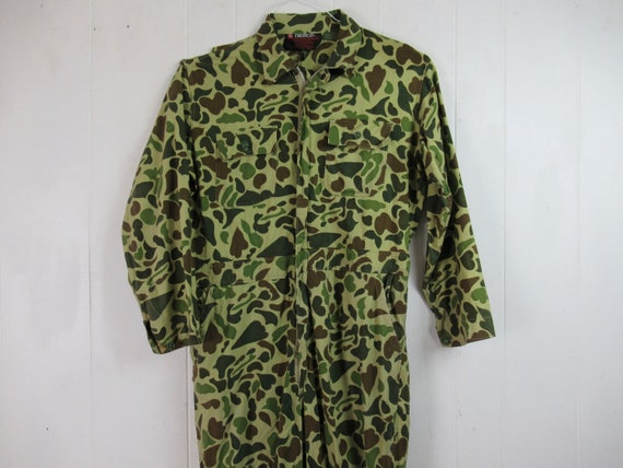 Vintage coveralls, camouflage coveralls, 1960s cov