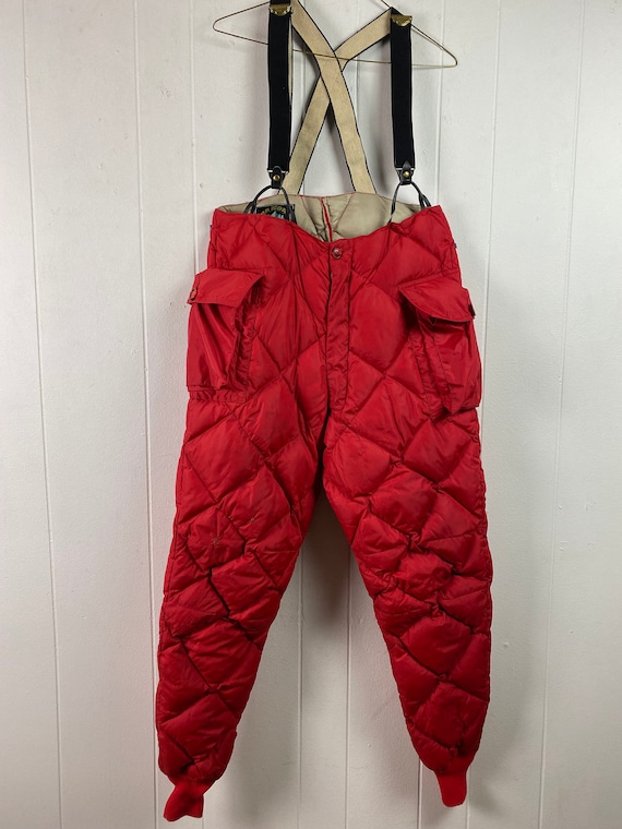 Size Medium Vintage Down Filled Pants Eddie Bauer Pants 1960s Pants Kara Koram Pants Puffer Pants Suspender Pants Vintage Clothing Etsy Ireland