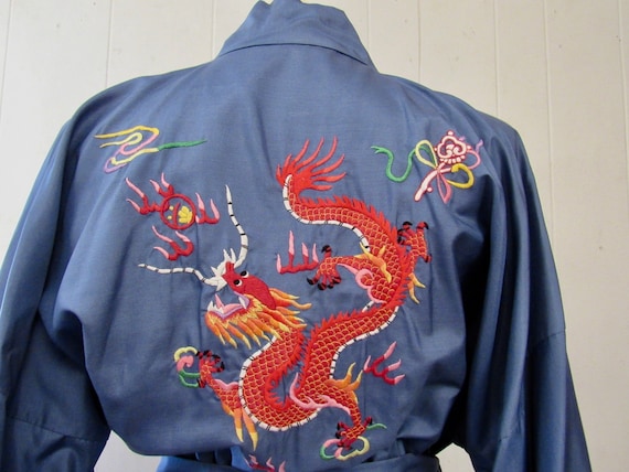 Vintage robe, Asian robe, silk robe, embroidered d