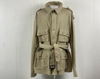 Vintage jacket, size XXL, 1980s jacket, Airborne jacket, khaki jacket hunting jacket, Safari jacket, Quarter Master jacket, vintage clothing