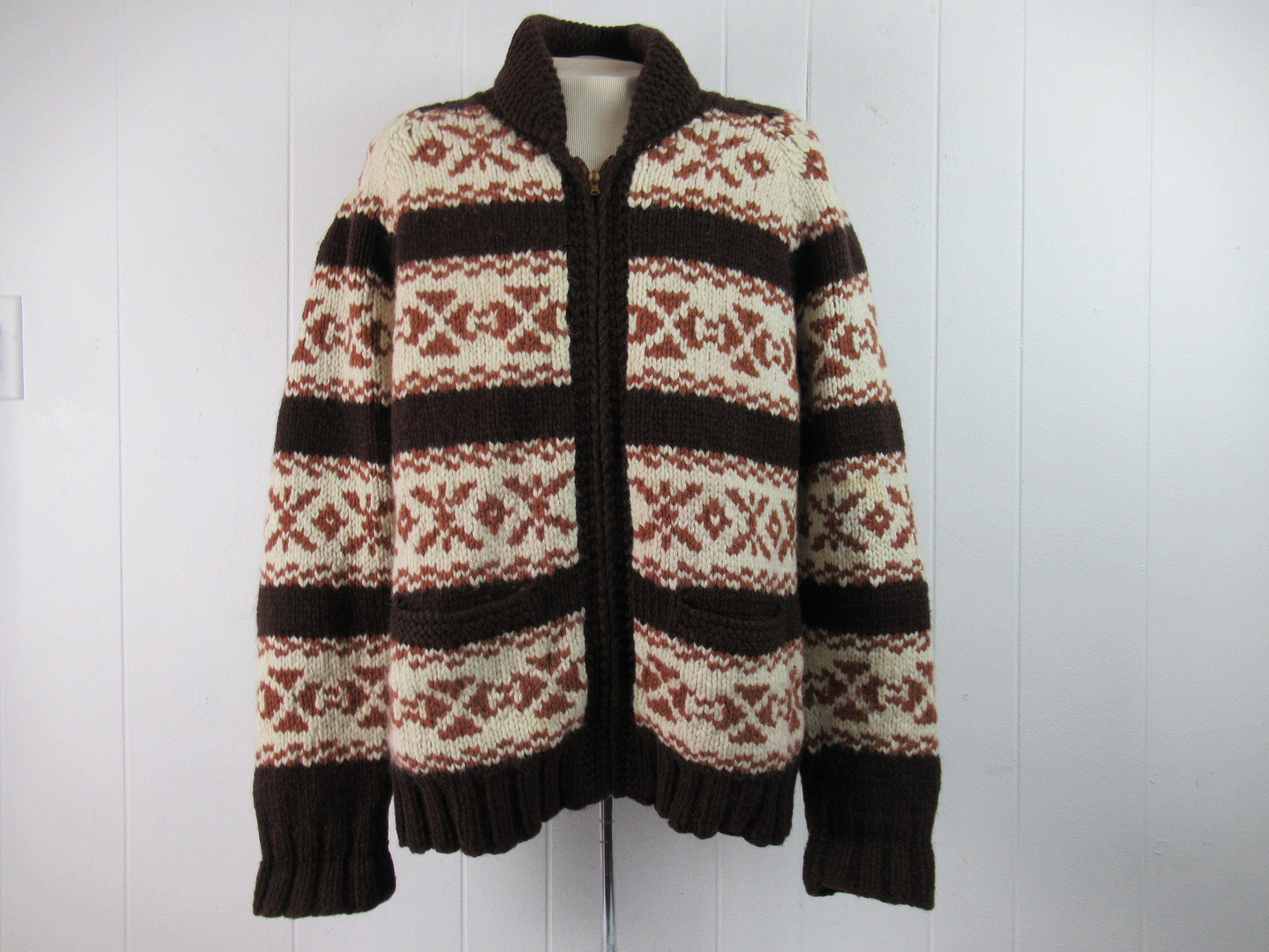 50s〜vintage rockabilly cowichan sweater 50s Cowichan Sweater - Etsy