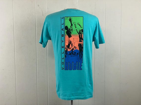 Vintage t shirt, size large, Hobie t shirt, 1980s t shirt, Beach Volleyball t shirt, surfer t shirt, vintage clothing, NOS