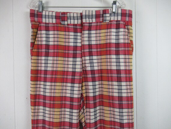 Vintage pants, Madras plaid pants, 1970s pants, A… - image 2