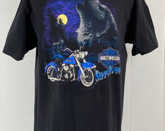 Vintage T Shirt, Size Large, Harley Davidson T Shirt, Motorcycle T