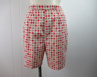 Vintage shorts, 1960s shorts, cotton shorts, polka dot shorts, coliseum, vintage clothing, size medium