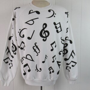 Vintage sweatshirt, Michigan Rag Co., music notes, music shirt 
