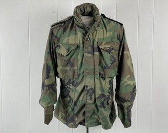 Vintage jacket, size small, camo jacket, Army jacket, camouflage jacket, military jacket, 1980s jacket, combat coat, vintage clothing