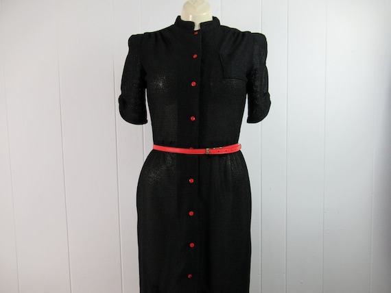 Vintage dress, 1970s dress, black and red dress, … - image 1