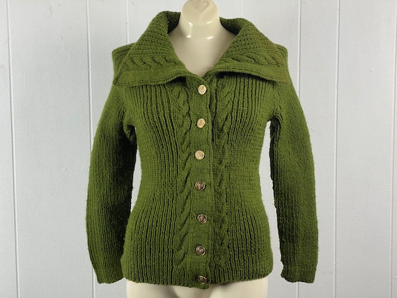 Vintage cardigan, size medium, 1950s cardigan, ha… - image 1