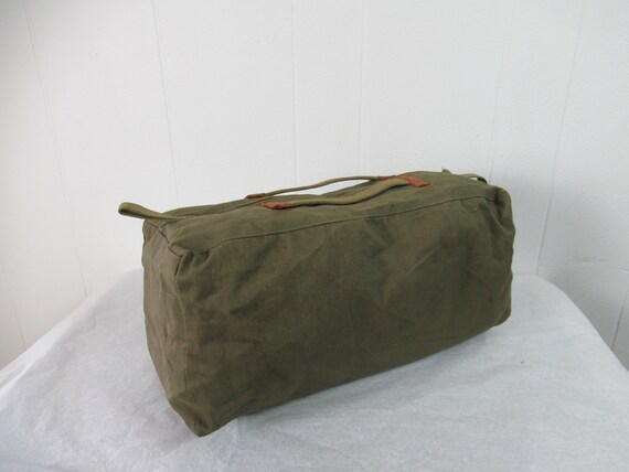 Vintage duffel bag, vintage bag, canvas bag, 1940s