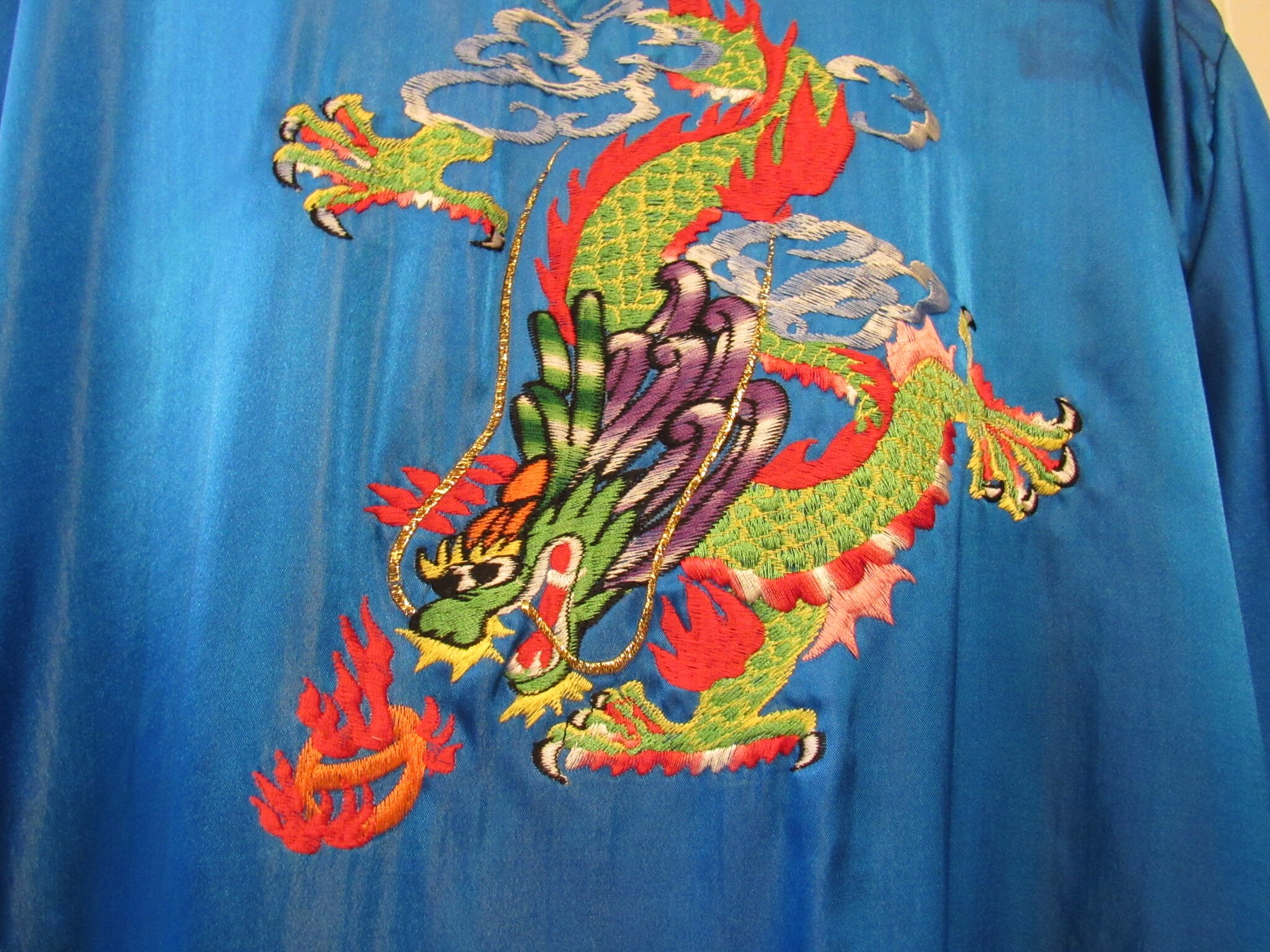 Vintage Robe Asian Robe Silk Robe Embroidered Robe Dragon Etsy