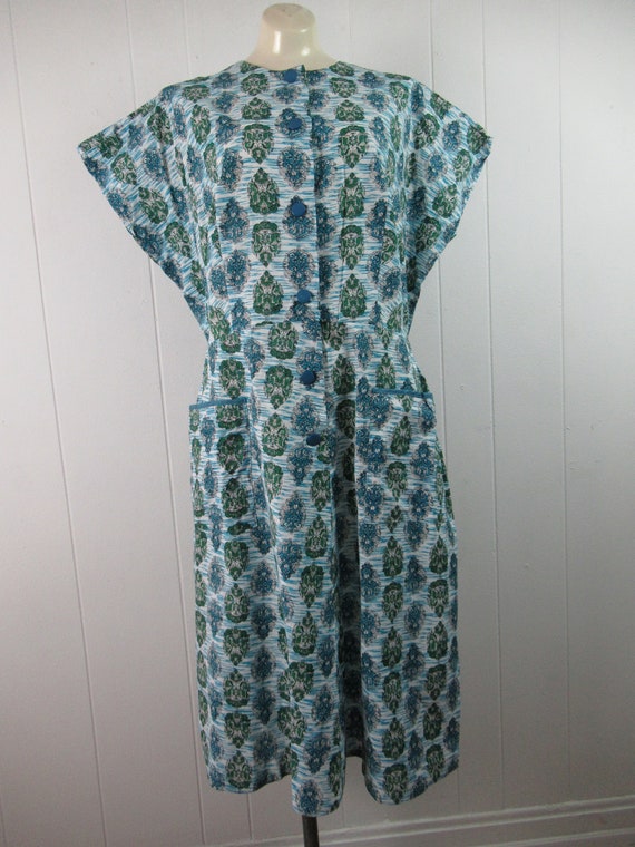 Vintage dress, 1950s dress, cotton dress, blue dr… - image 7