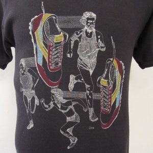 Vintage t shirt, 1970s t shirt, Sportswear U.S.A., running shoes t shirt, jogger t shirt, vintage V neck, vintage clothing, size medium