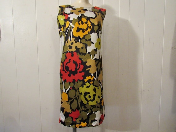 Vintage dress, 1960s dress, flower dress, mod dre… - image 1