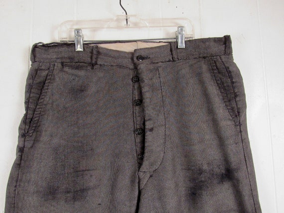 Vintage Pants, 1930s Work Pants, Moleskin Pants, Cline
