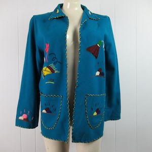 Vintage jacket, Mexican jacket, souvenir jacket, embroidered jacket, southwestern jacket, vintage clothing, size small