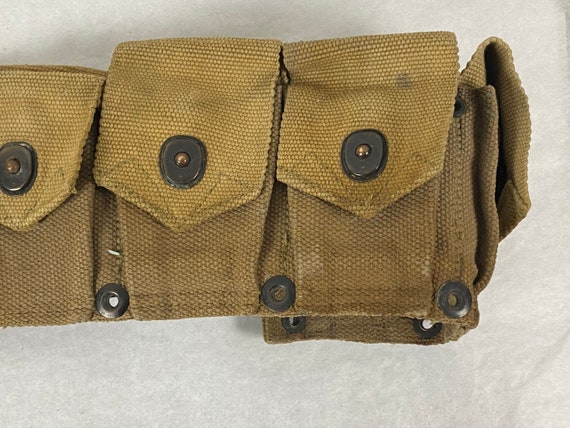 Vintage belt, 1940s belt, U.S. Army belt, ammo be… - image 3