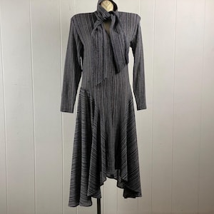 Norma Kamali dress, size small, 1980s dress, scarf dress, designer dress, necktie dress, 1980s Kamali, vintage dress, vintage clothing