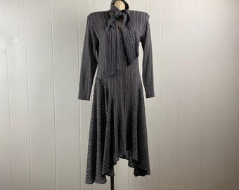 Norma Kamali dress, size small, 1980s dress, scarf dress, designer dress, necktie dress, 1980s Kamali, vintage dress, vintage clothing