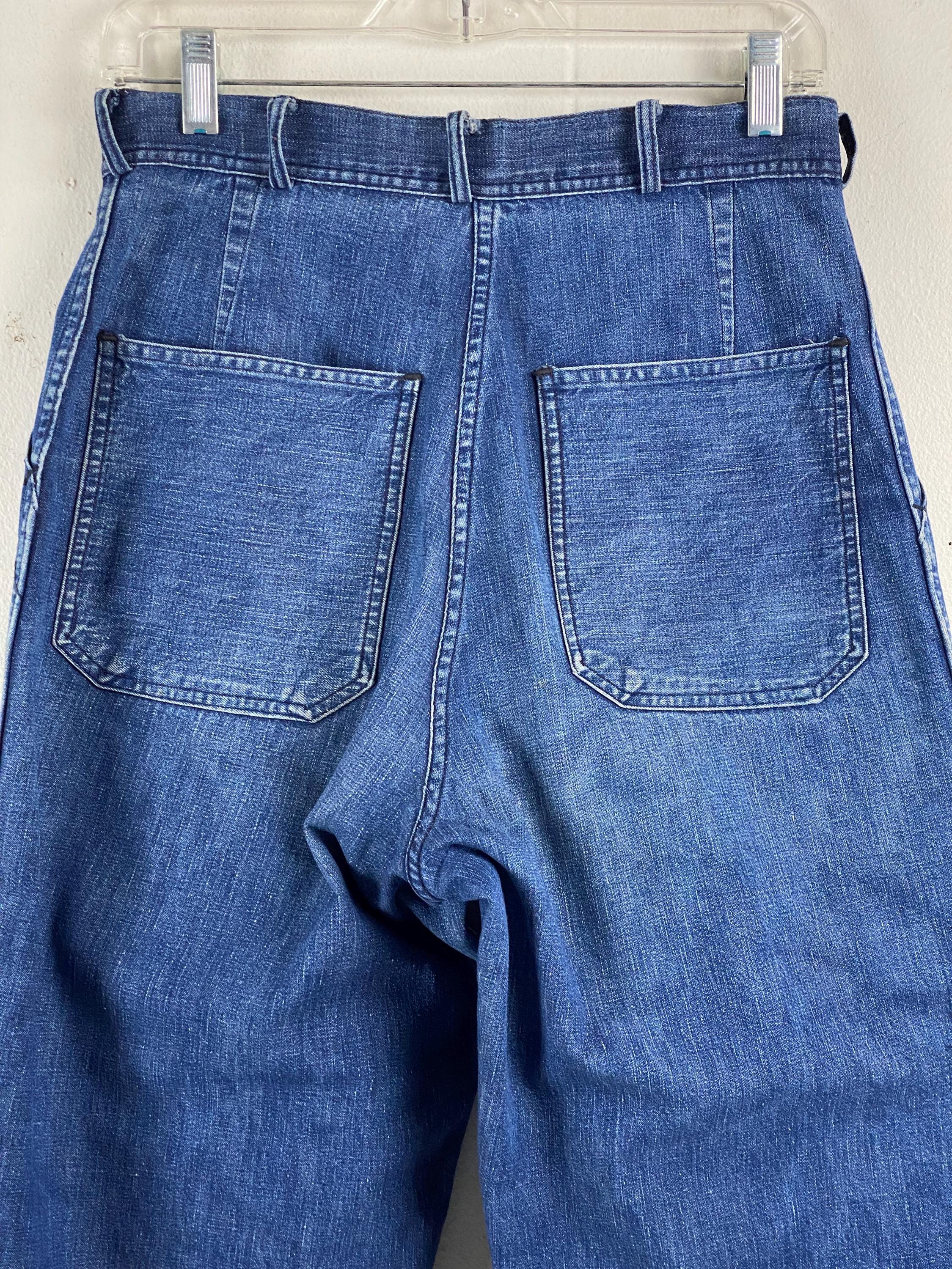 Vintage Denim Pants, 29 X 28, U.S. Navy Pants, 1940s Denim Jeans