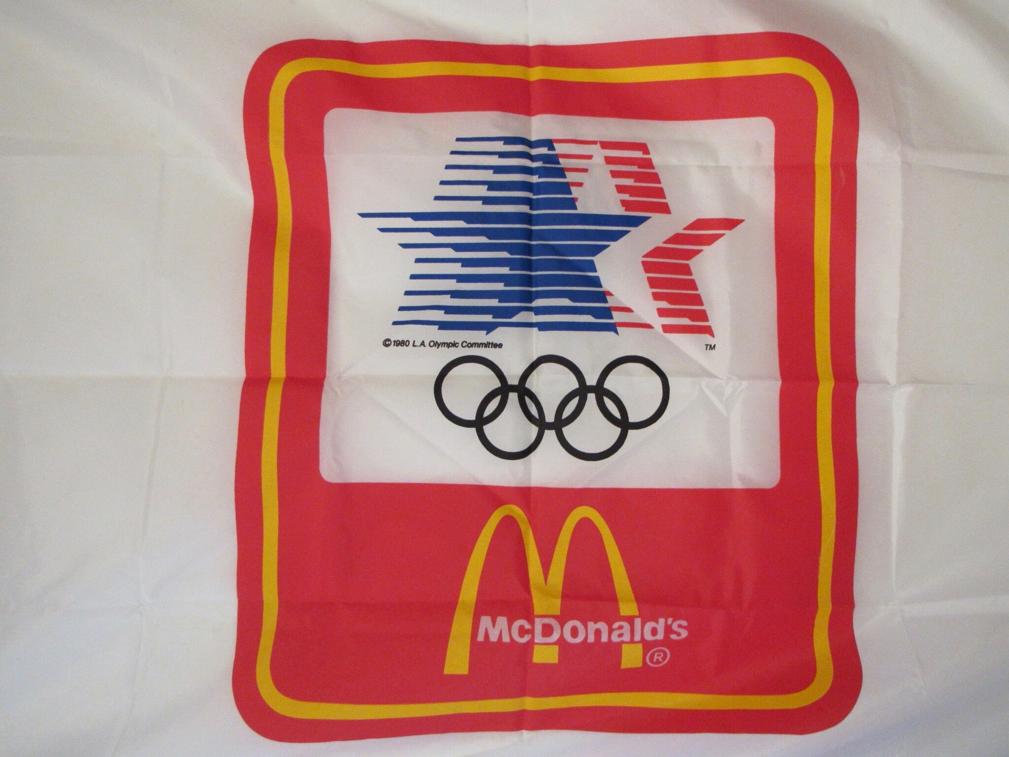 Vintage Mcdonalds Flag, Olympic Flag, 1980s Flag, Golden Arches
