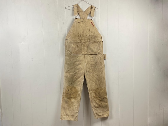 1930s Finck's Overalls, 38 X 31, White Denim Overalls, 1930s