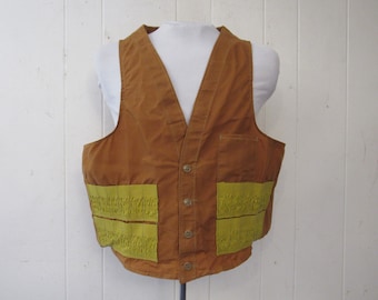 Vintage 80s Hunting Vest Jim Catfish Hunter Saftbak Brown Shotgun 
