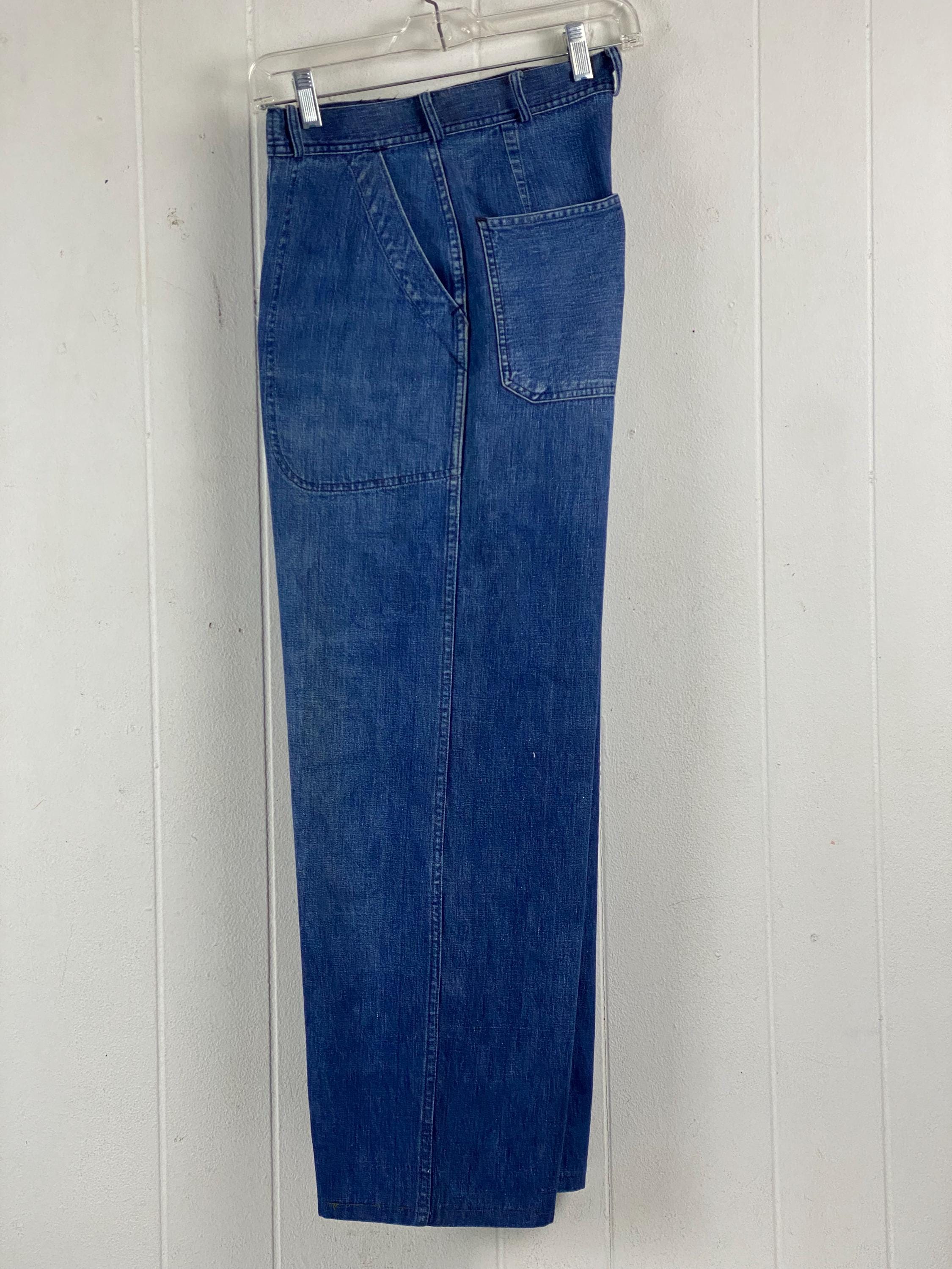 Vintage Denim Pants, 29 X 28, U.S. Navy Pants, 1940s Denim