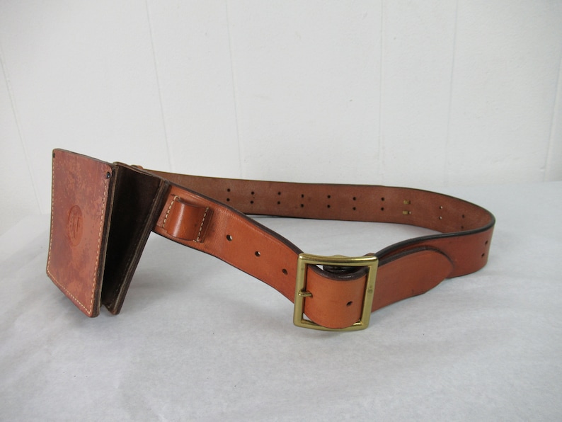 Vintage Abercrombie & Fitch, vintage leather, vintage belt, hunting belt, gun holder, ammo belt, vintage clothing, small, medium, large image 1