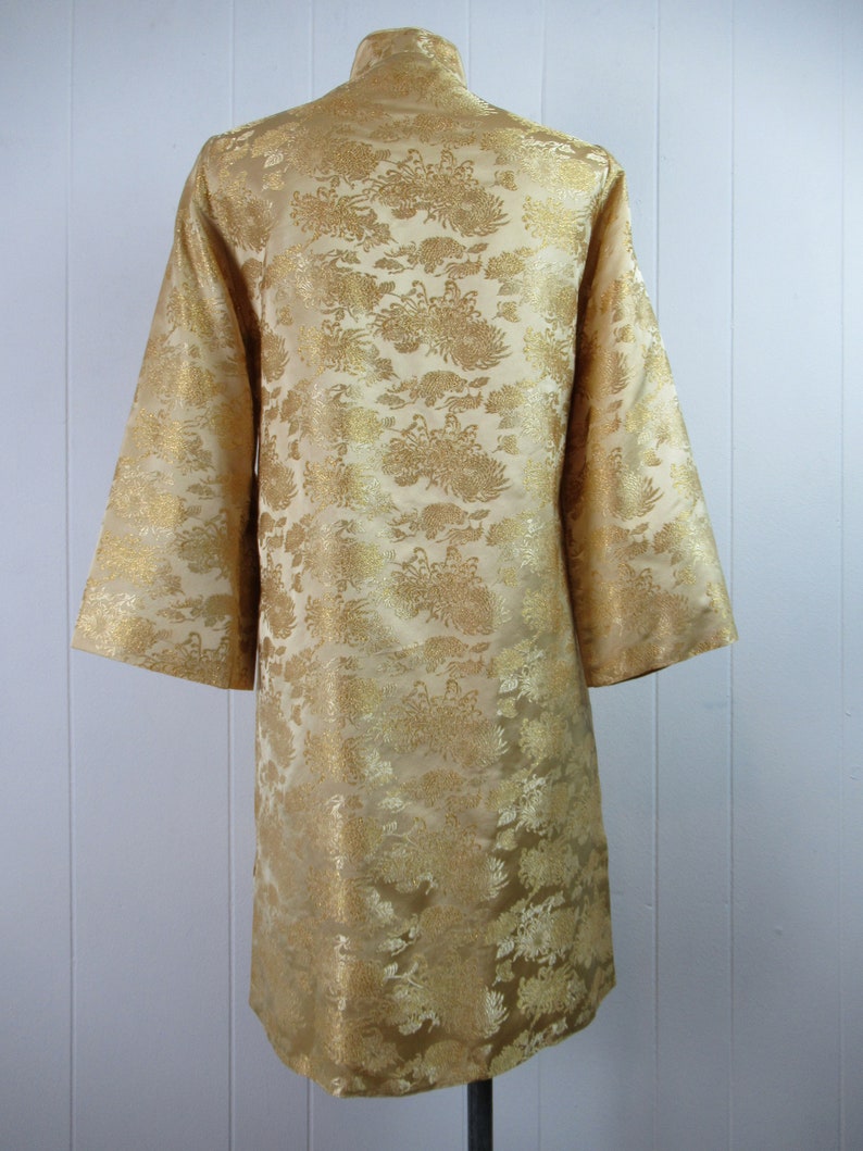 Vintage jacket, Asian jacket, silk brocade jacket, gold jacket, 1960s jacket, vintage clothing, size medium image 6