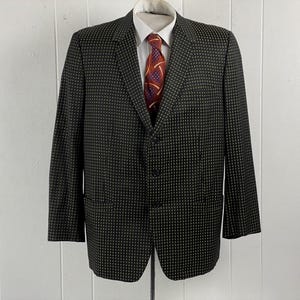 Sharkskin jacket, size 44, 1960s suit jacket, black bronze check jacket, vintage suit jacket, Mod suit jacket, Calvert, vintage clothing