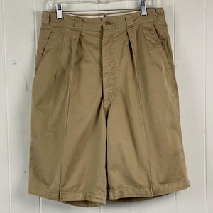 Vintage shorts, 31&quot; waist, 1950s shorts, khaki cotton shorts, military shorts, U.S. Army shorts, khaki chinos, vintage clothing