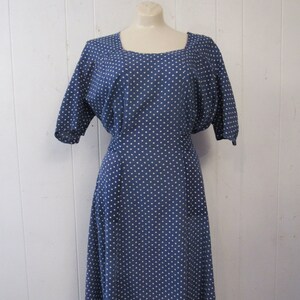 Vintage dress, 1930s dress, cotton dress, Farm dress, polka dot dress, vintage workwear, vintage clothing, size large