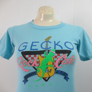 Vintage t shirt, 1980s t shirt, Gecko Rock Cafe, Hawaiian t shirt, vintage clothing, size small