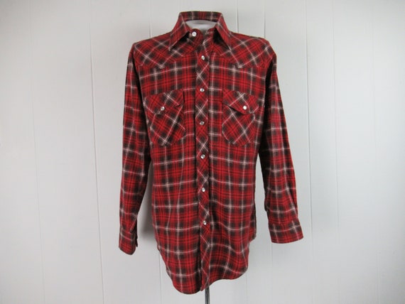 Vintage shirt, 1970s shirt, flannel shirt, cotton