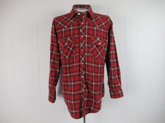 Vintage shirt, 1970s shirt, flannel shirt, cotton… - image 1