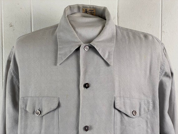 Vintage shirt, 1940s shirt, cotton shirt, button … - image 3