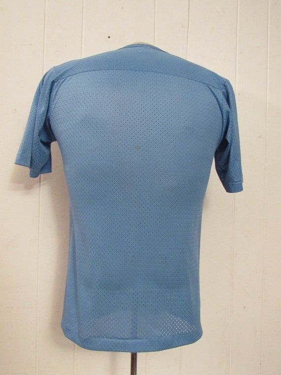 Vintage t-shirt, 1970s t shirt, blue t shirt, per… - image 4