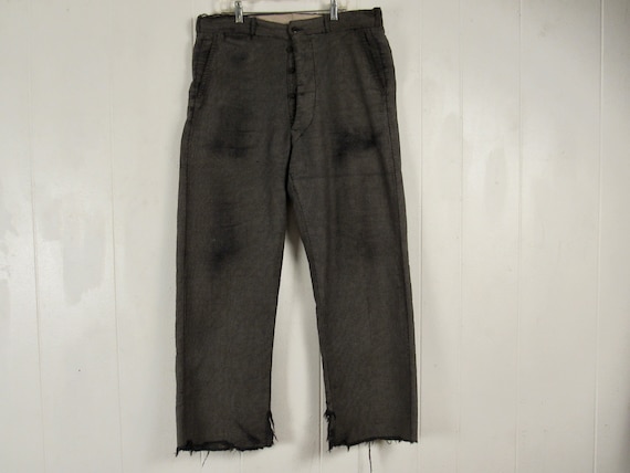 Vintage Pants, 1930s Work Pants, Moleskin Pants, Cline