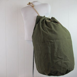 Vintage bag, 1950s bag, canvas bag, duffel bag, camping bag, D. Purvey, vintage luggage