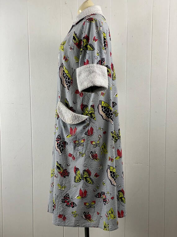 Vintage robe, size large, 1950s robe, butterfly r… - image 4
