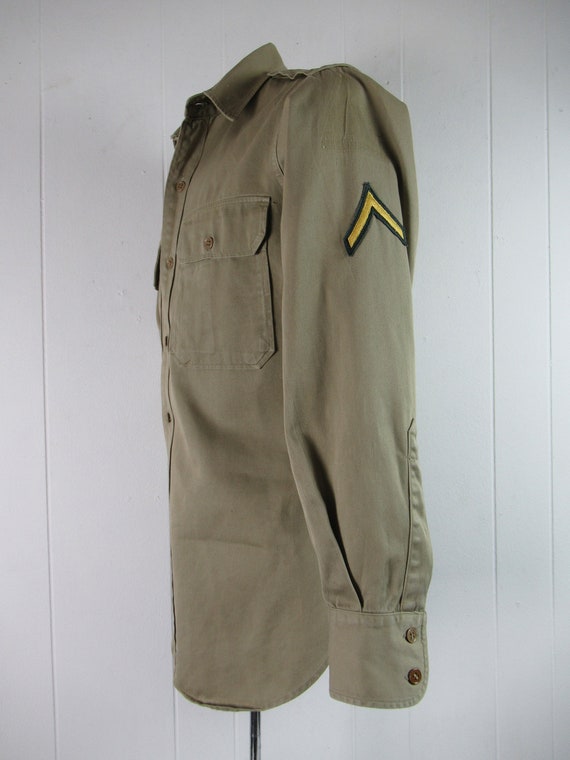 Vintage shirt, military shirt, 1940s shirt, Army … - image 3