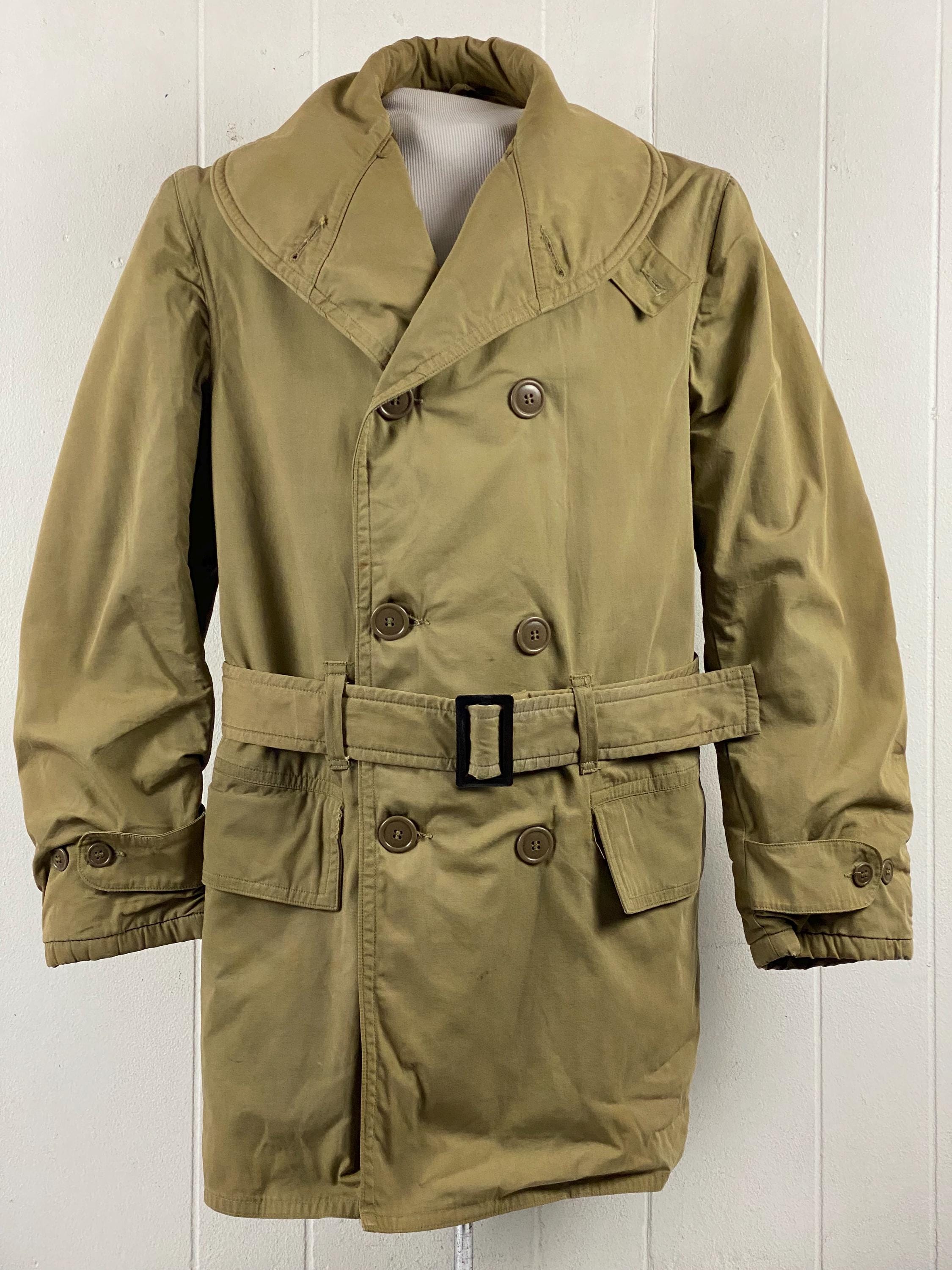 Vintage Coat, Size Medium, WWII Mackinaw Coat, 1940s Double