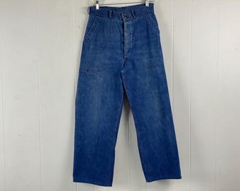 Vintage Denim Pants, U.S. Navy Pants, 1950s Denim Jeans